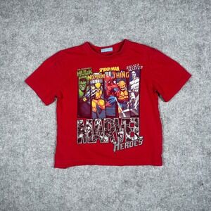 Marvel Heroes T-Shirt Boys Size 4 Red Marvel Comics spiderman Wolverine 2010